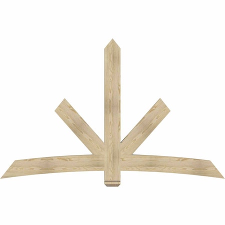 Ekena Millwork Alberta Rough Sawn Timber Gable Bracket, Douglas Fir, 84"W x 53"H x 4"D x 6"F, 15/12 Pitch GBW084X53X0406ALB00RDF